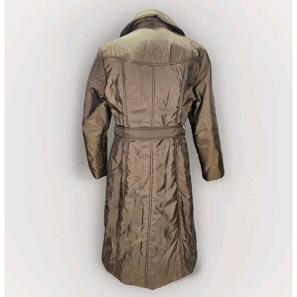 Vintage Bromleigh 14 Brown/bronze Trench Long Coat Jacket Belted Lightweight‎ - Picture 4 of 16